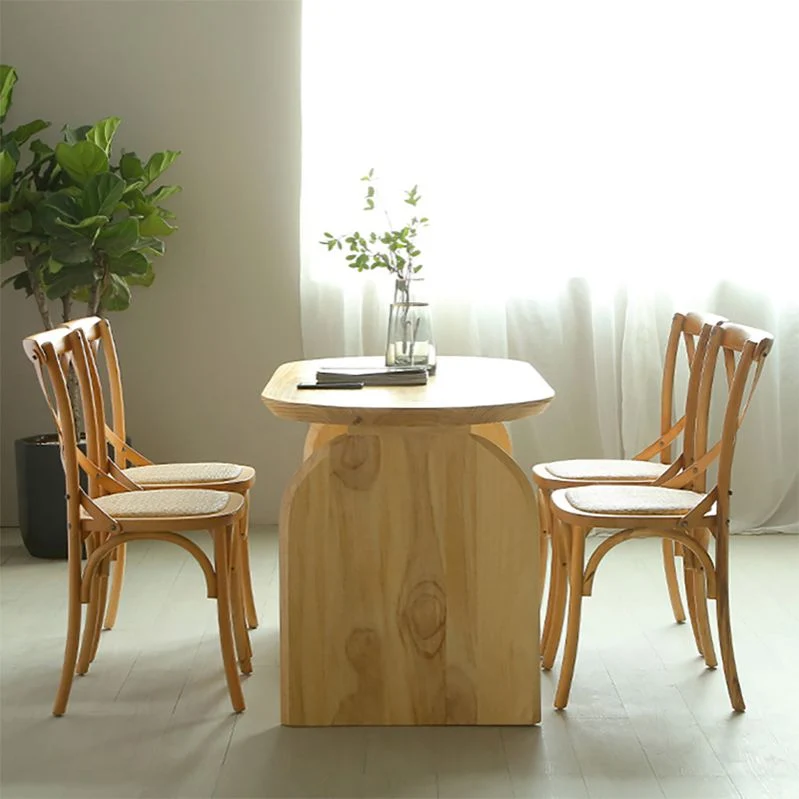 Tavolo da pranzo ovale legno massello Tavolo stile moderno per la cucina di casa Clearhalo