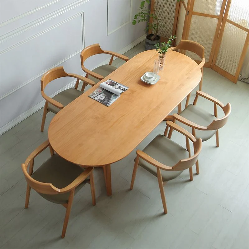 Tavolo da pranzo ovale moderno Tavolo da pranzo legno massello per uso domestico Clearhalo