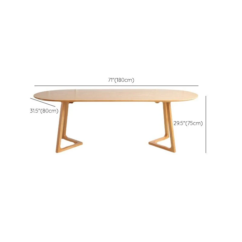 Tavolo da pranzo ovale moderno Tavolo da pranzo legno massello per uso domestico Clearhalo