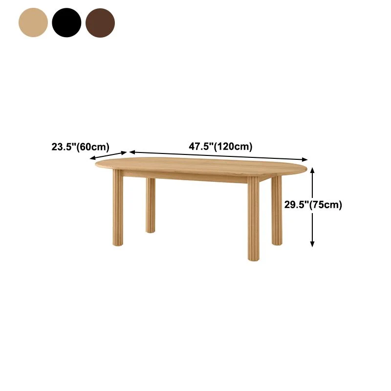 Tavolo da pranzo ovale Tavolo da pranzo legno massello di pino con 4 gambe per cucina Clearhalo