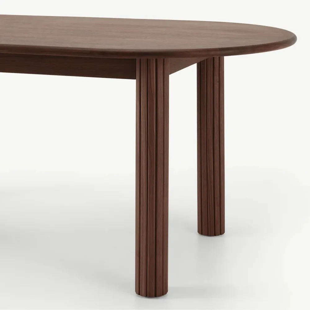 Tavolo da pranzo ovale Tavolo da pranzo legno massello di pino con 4 gambe per cucina Clearhalo
