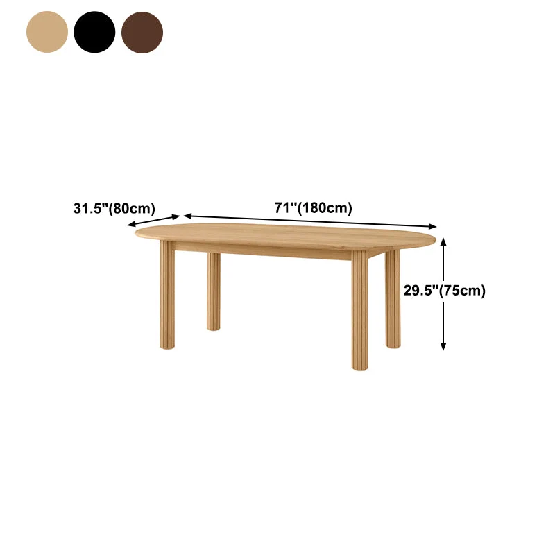 Tavolo da pranzo ovale Tavolo da pranzo legno massello di pino con 4 gambe per cucina Clearhalo