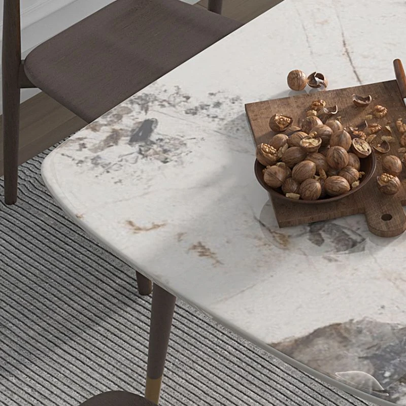 Tavolo da pranzo per la casa pietra sinterizzata Tavolo da pranzo moderno con 4 gambe Clearhalo