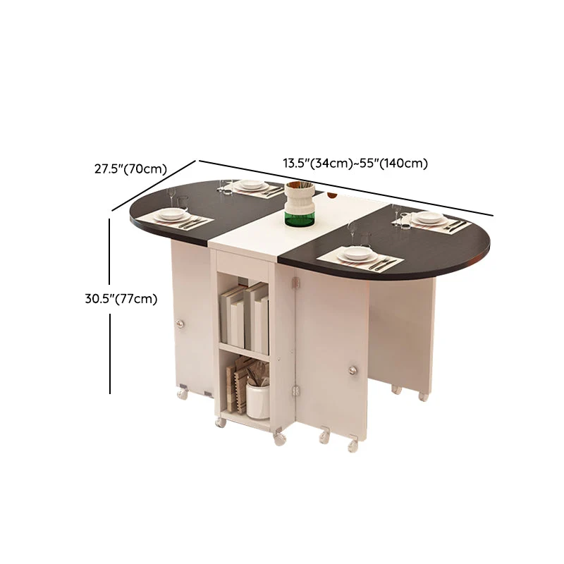 Tavolo da pranzo pieghevole legno allungabile per piccoli spazi con contenitore Clearhalo