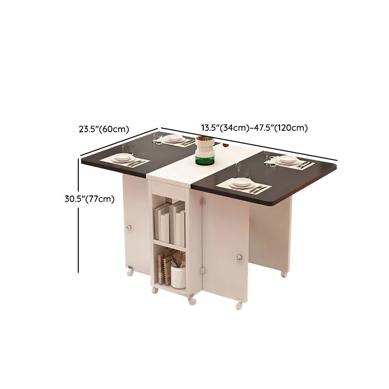 Tavolo da pranzo pieghevole legno allungabile per piccoli spazi con contenitore Clearhalo