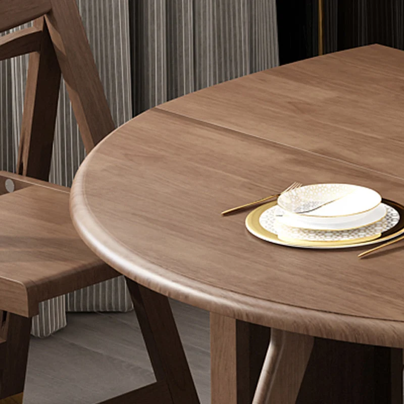 Tavolo da pranzo pieghevole legno di gomma Tavolo rotondo moderno medievale con base cavalletto portaoggetti Clearhalo