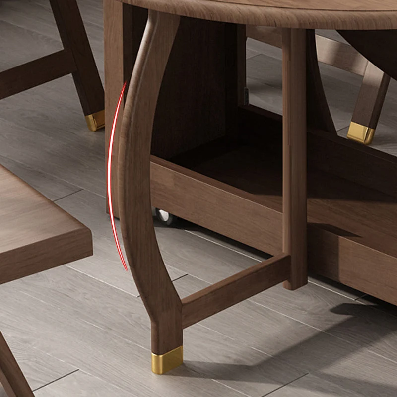 Tavolo da pranzo pieghevole legno di gomma Tavolo rotondo moderno medievale con base cavalletto portaoggetti Clearhalo