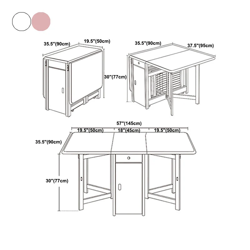 Tavolo da pranzo pieghevole Mid-Century legno massello di Rubberwood per la casa (solo tavolo) Clearhalo