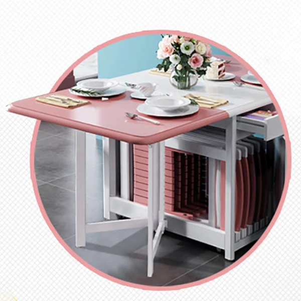 Tavolo da pranzo pieghevole Mid-Century legno massello di Rubberwood per la casa (solo tavolo) Clearhalo