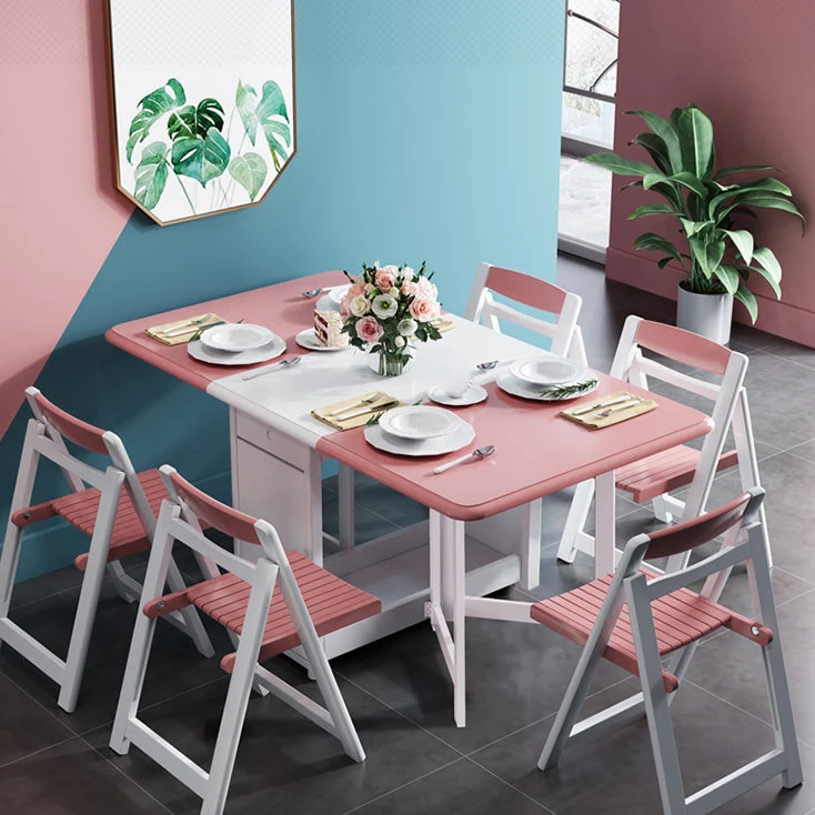 Tavolo da pranzo pieghevole Mid-Century legno massello di Rubberwood per la casa (solo tavolo) Clearhalo