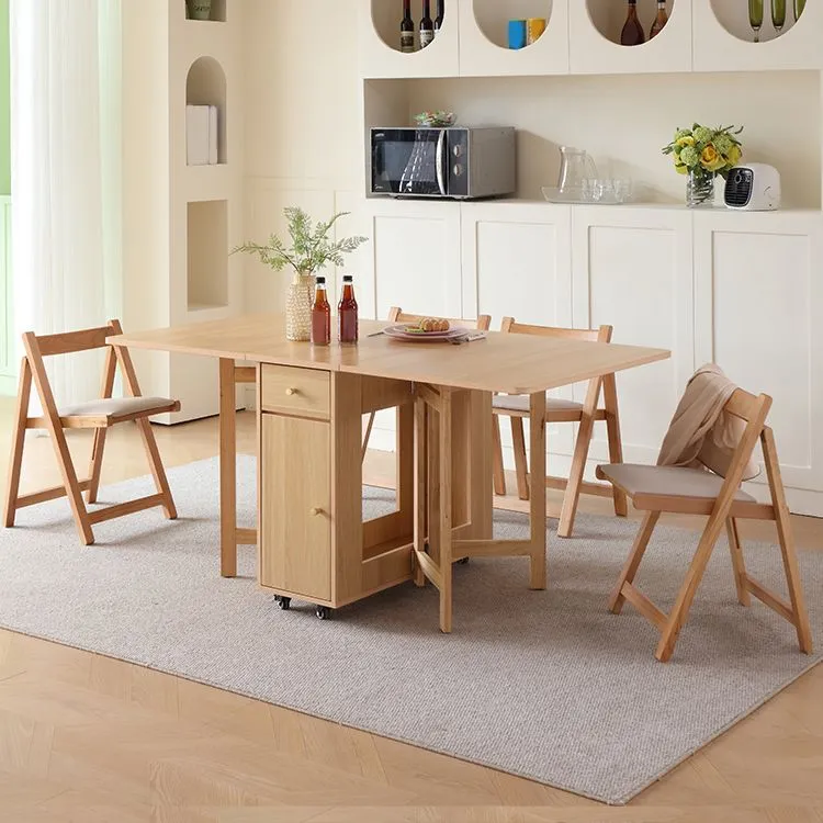 Tavolo da Pranzo Pieghevole Moderno Allungabile per Piccoli Spazi Colore Naturale Clearhalo