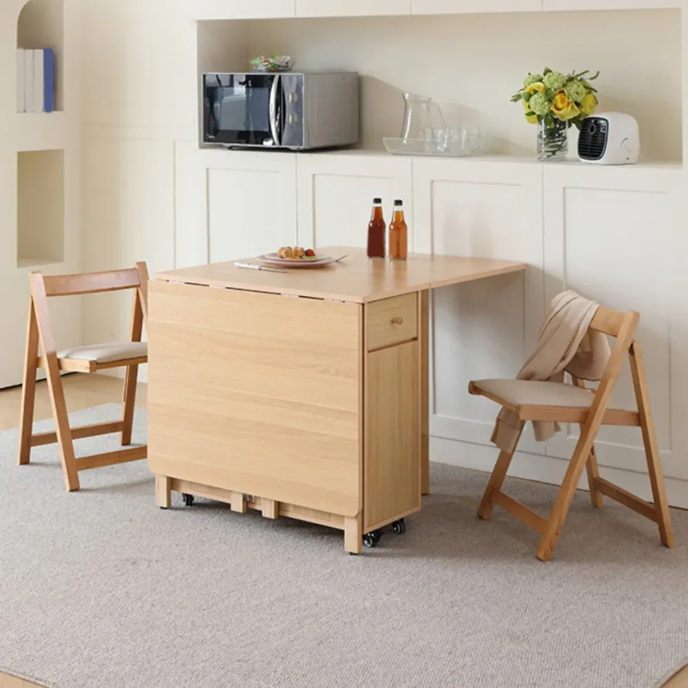 Tavolo da Pranzo Pieghevole Moderno Allungabile per Piccoli Spazi Colore Naturale Clearhalo