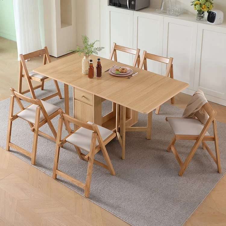 Tavolo da Pranzo Pieghevole Moderno Allungabile per Piccoli Spazi Colore Naturale Clearhalo