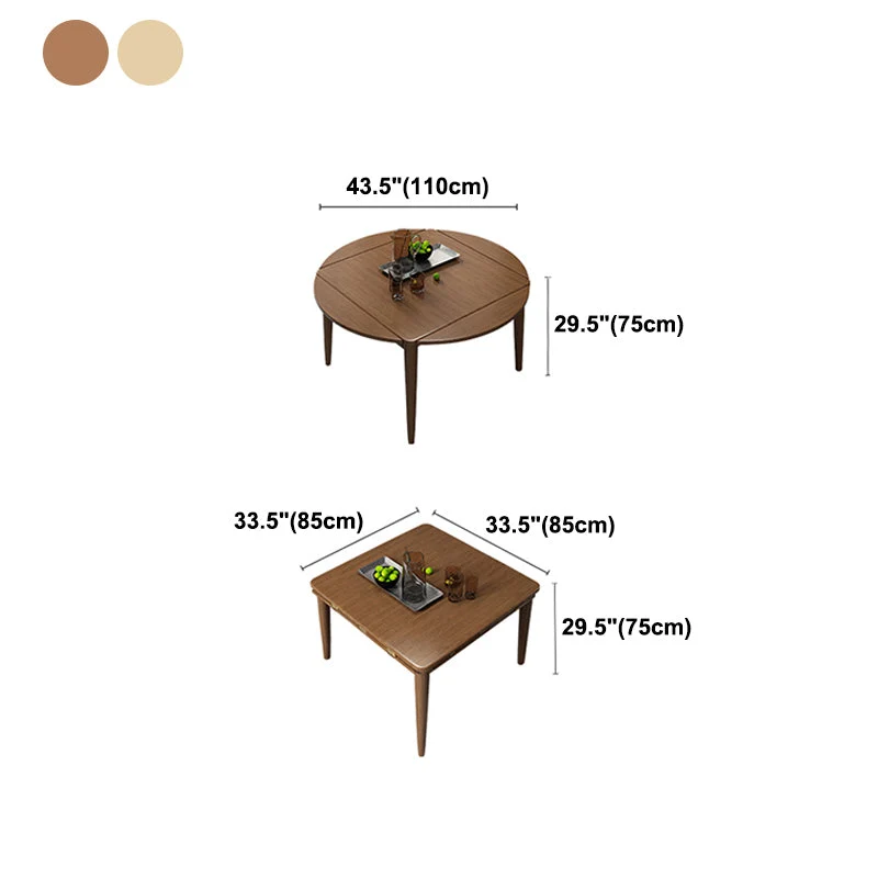 Tavolo da pranzo pieghevole moderno Mid-Century Tavolo da pranzo legno massello di Rubberwood con 4 gambe Clearhalo