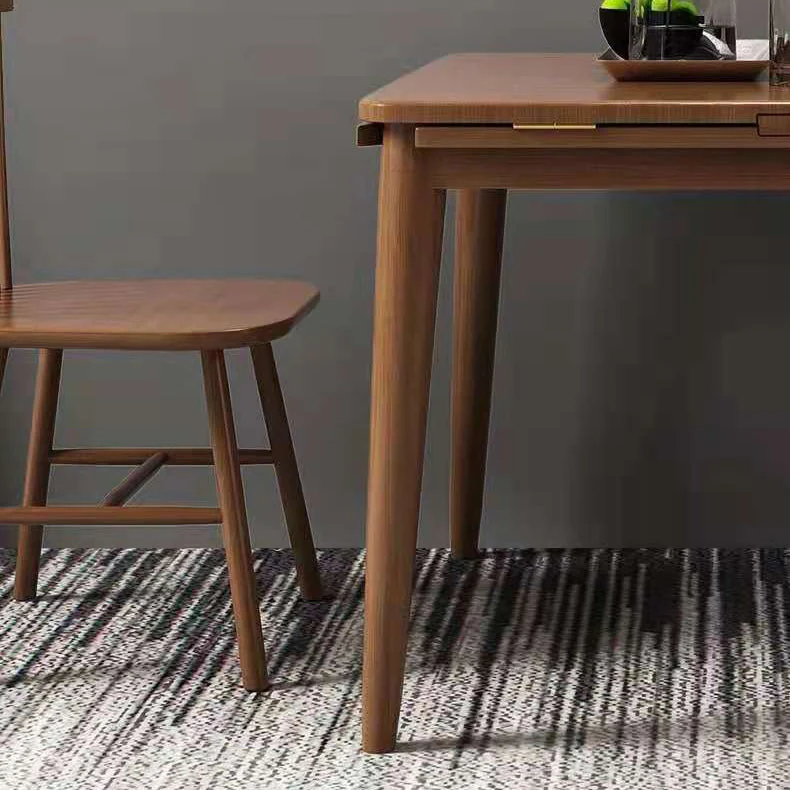 Tavolo da pranzo pieghevole moderno Mid-Century Tavolo da pranzo legno massello di Rubberwood con 4 gambe Clearhalo