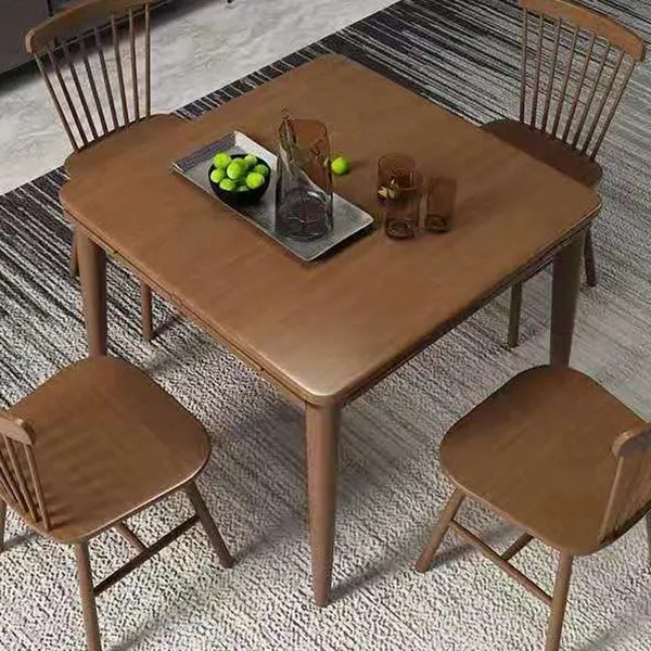 Tavolo da pranzo pieghevole moderno Mid-Century Tavolo da pranzo legno massello di Rubberwood con 4 gambe Clearhalo