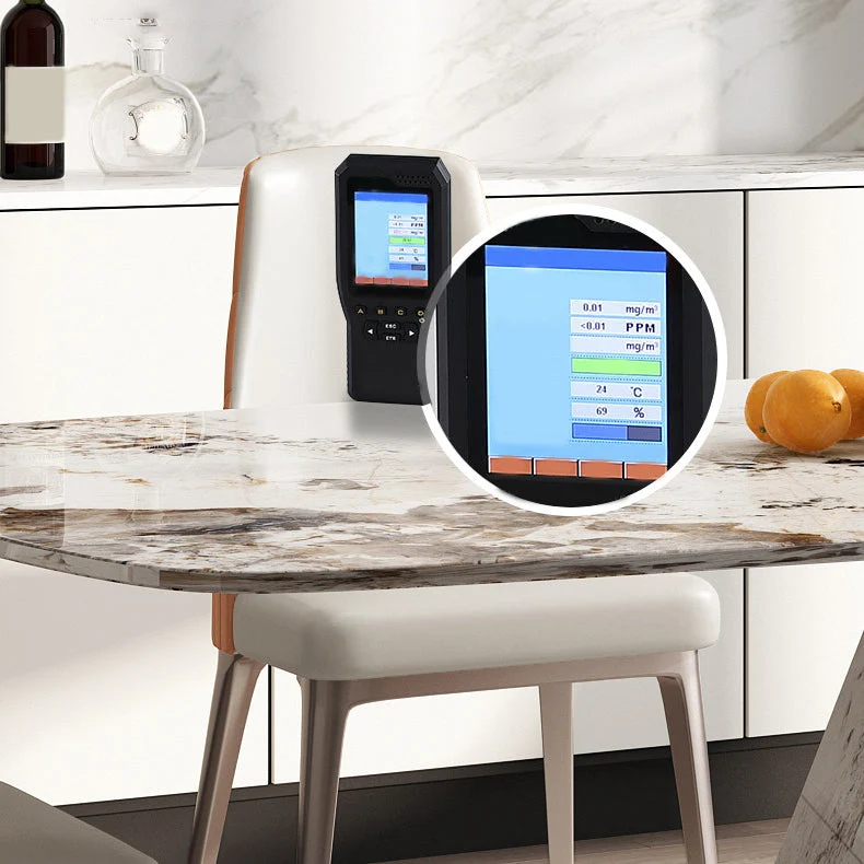 Tavolo da pranzo pietra bianca per sala da pranzo Tavolo da pranzo rettangolare di lusso tradizionale Clearhalo