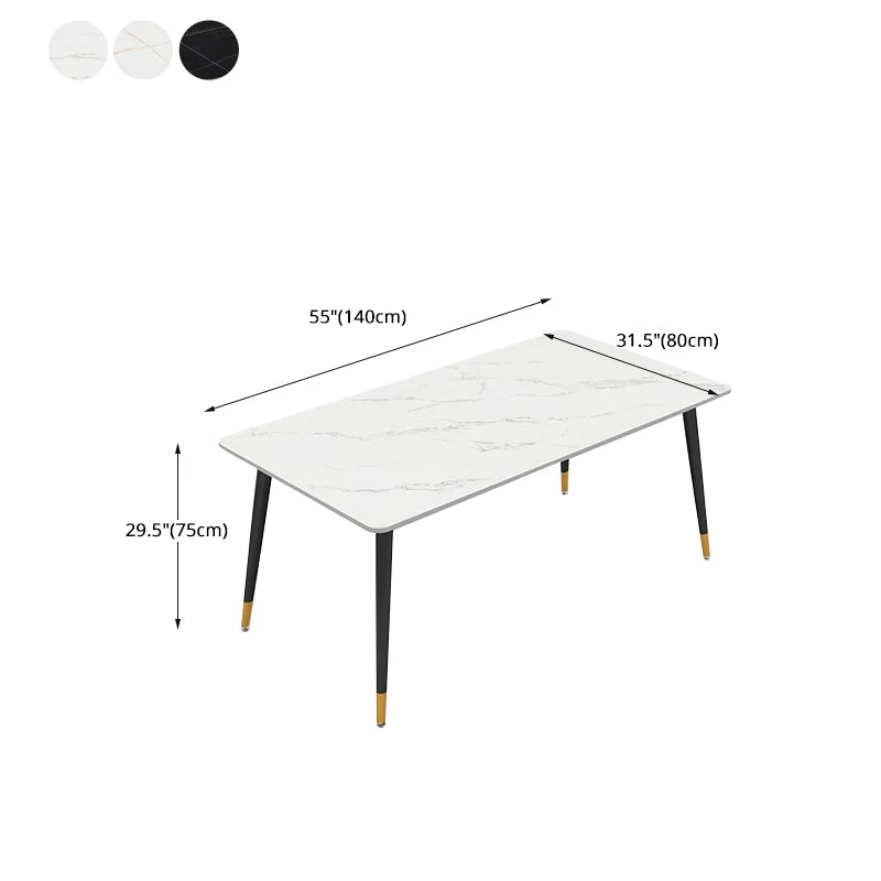 Tavolo da pranzo pietra con cornice nera Tavolo da pranzo rettangolare di lusso tradizionale Clearhalo