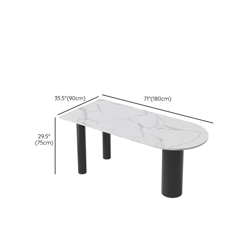 Tavolo da pranzo pietra 3 gambe stile moderno per sala da pranzo Clearhalo