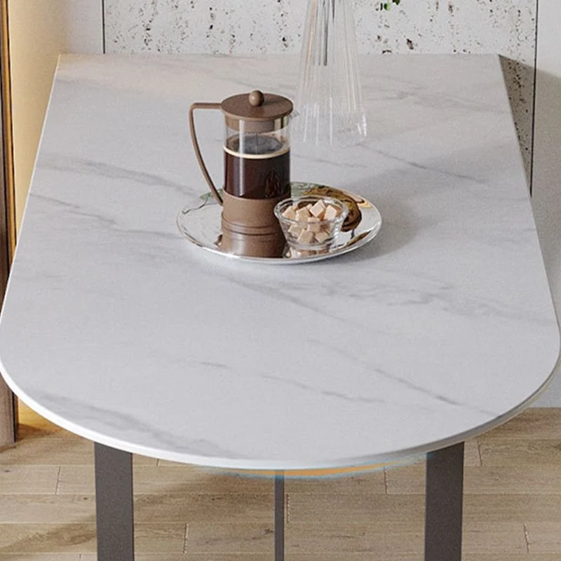 Tavolo da pranzo pietra sinterizzata forma libera per ristorante Tavolo da pranzo di lusso con doppio piedistallo Clearhalo