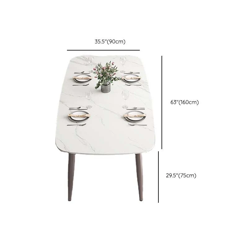 Tavolo da pranzo pietra sinterizzata stile glam Tavolo da pranzo rettangolare per uso domestico Clearhalo