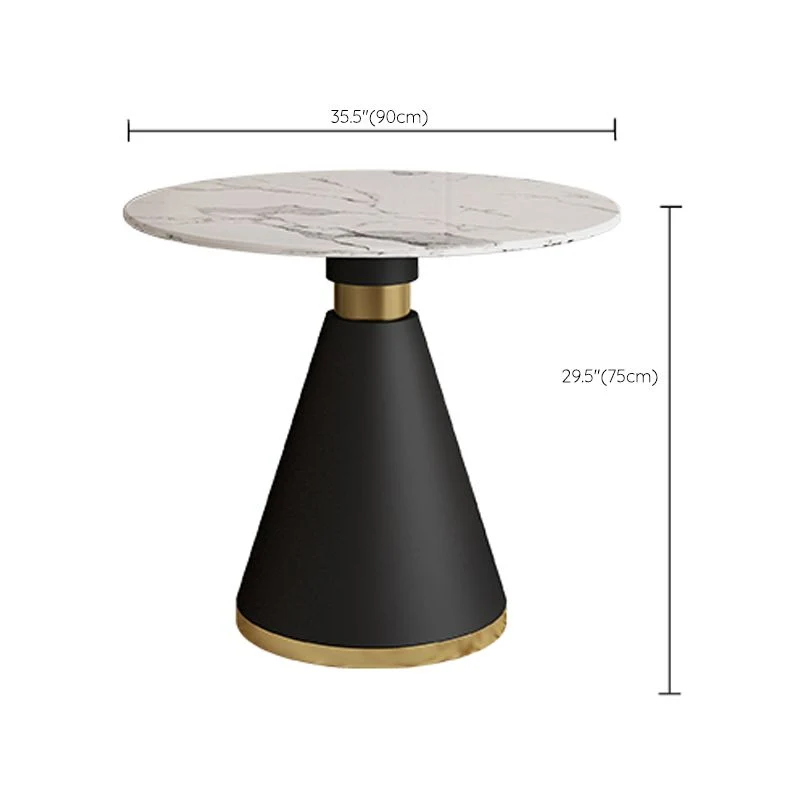 Tavolo da pranzo pietra sinterizzata stile Glam con base metallo per uso domestico Clearhalo
