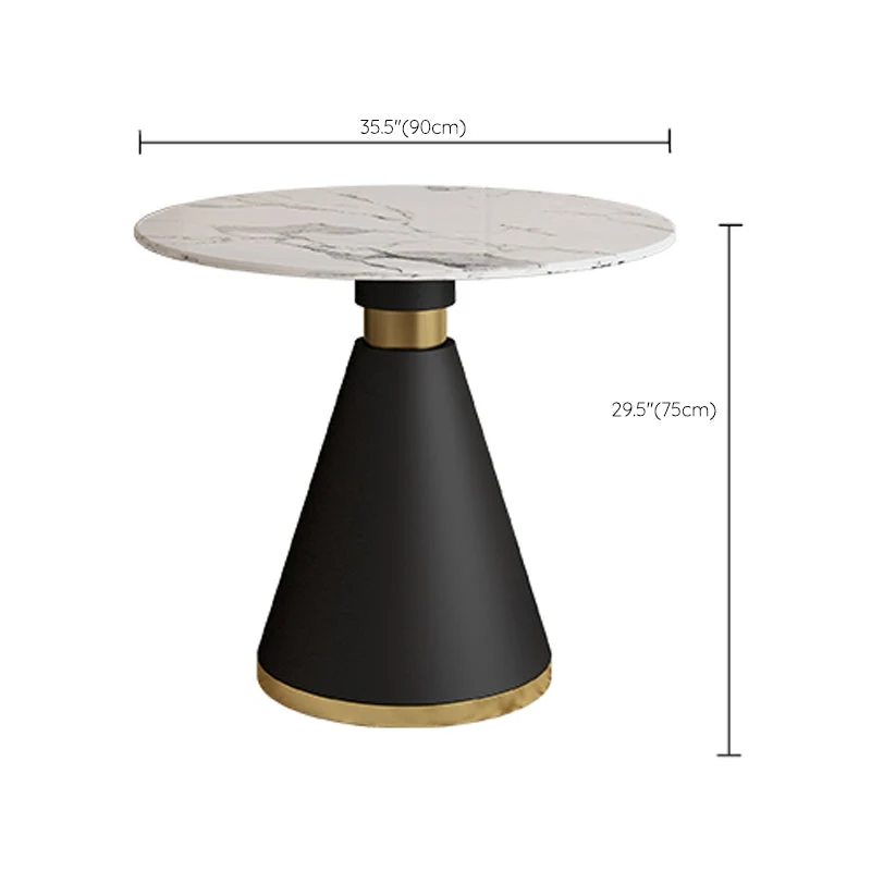 Tavolo da pranzo pietra sinterizzata stile Glam con base metallo per uso domestico Clearhalo
