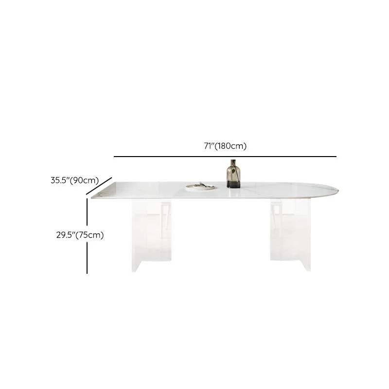 Tavolo da pranzo pietra sinterizzata stile moderno Tavolo da pranzo plastica per uso domestico Clearhalo