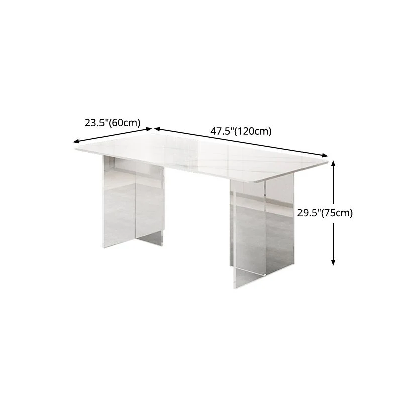 Tavolo da pranzo pietra sinterizzata Tavolo moderno con base acrilico per cucina Clearhalo