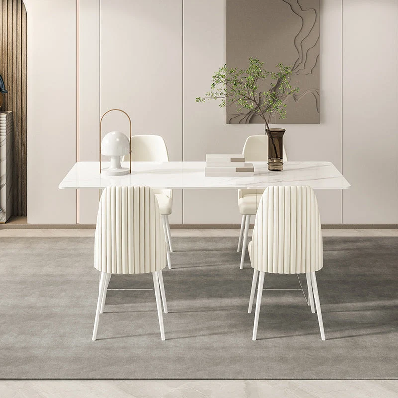 Tavolo da pranzo pietra sinterizzata Tavolo moderno con base acrilico per cucina Clearhalo