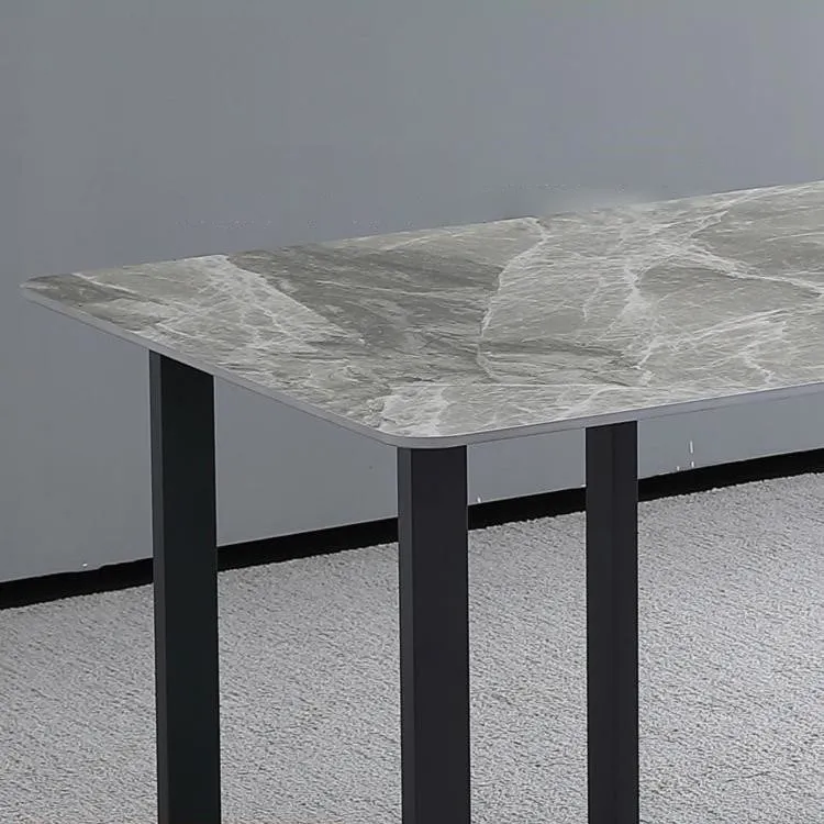 Tavolo da pranzo pietra sinterizzata Tavolo moderno con doppio piedistallo per uso domestico Clearhalo