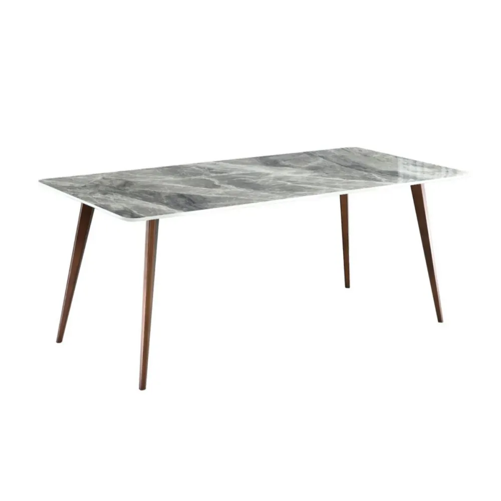 Tavolo da pranzo pietra sinterizzata Tavolo da pranzo moderno Mid-Century con 4 gambe Clearhalo
