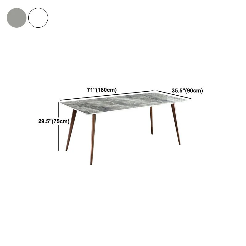 Tavolo da pranzo pietra sinterizzata Tavolo da pranzo moderno Mid-Century con 4 gambe Clearhalo