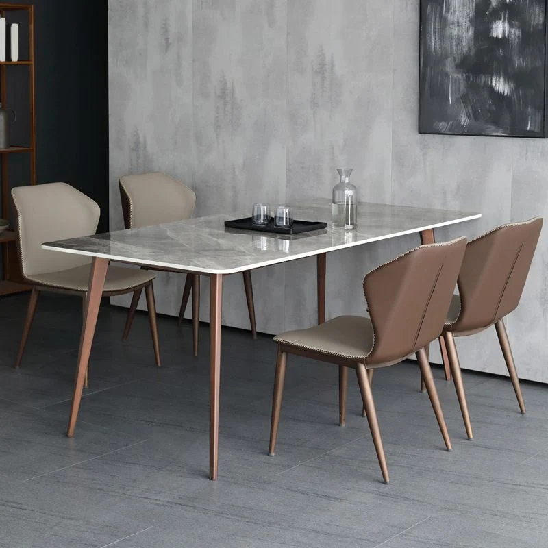 Tavolo da pranzo pietra sinterizzata Tavolo da pranzo moderno Mid-Century con 4 gambe Clearhalo
