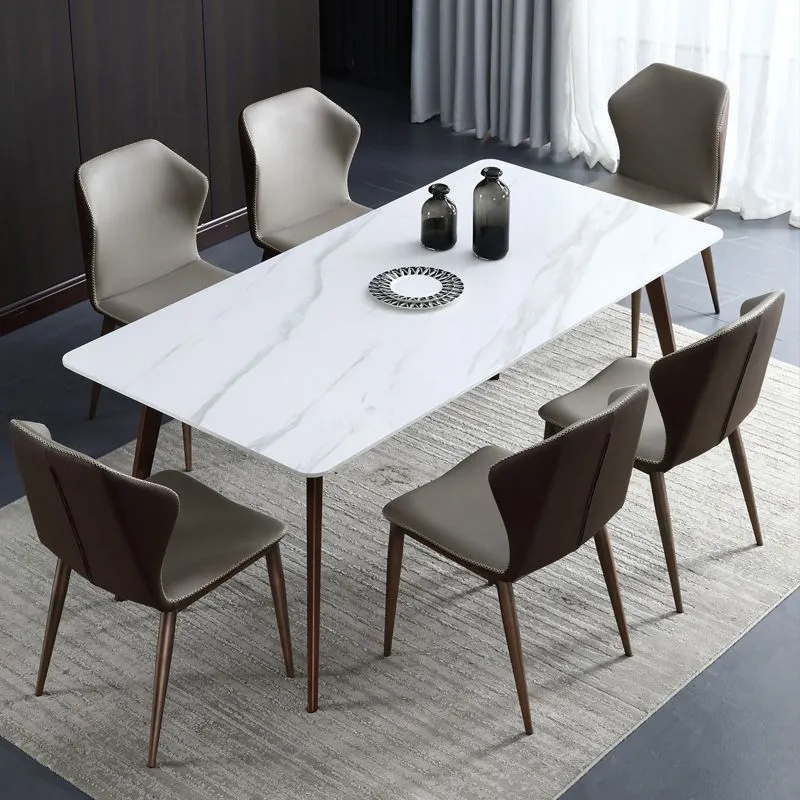 Tavolo da pranzo pietra sinterizzata Tavolo da pranzo moderno Mid-Century con 4 gambe Clearhalo