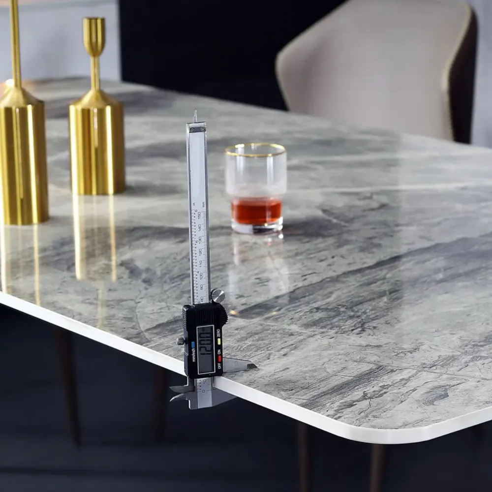 Tavolo da pranzo pietra sinterizzata Tavolo da pranzo moderno Mid-Century con 4 gambe Clearhalo