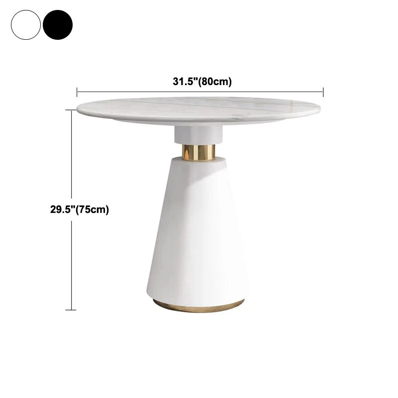 Tavolo da pranzo pietra sinterizzata Tavolo da pranzo moderno con base piedistallo Clearhalo