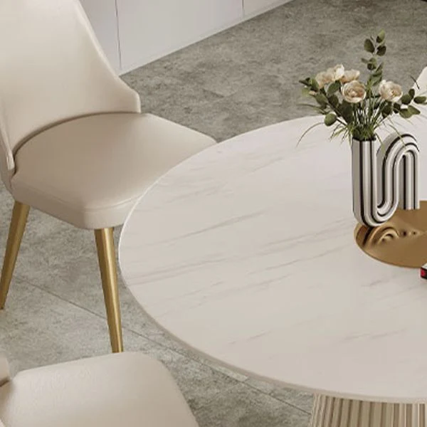 Tavolo da pranzo pietra sinterizzata Tavolo da pranzo rotondo tradizionale di lusso Clearhalo