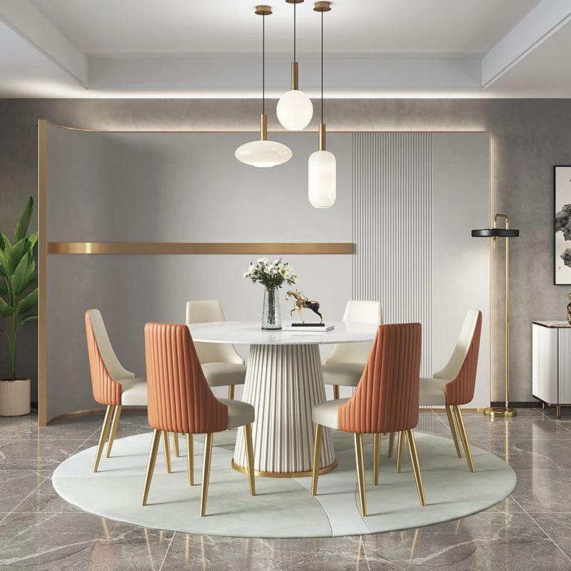 Tavolo da pranzo pietra sinterizzata Tavolo da pranzo rotondo tradizionale di lusso Clearhalo