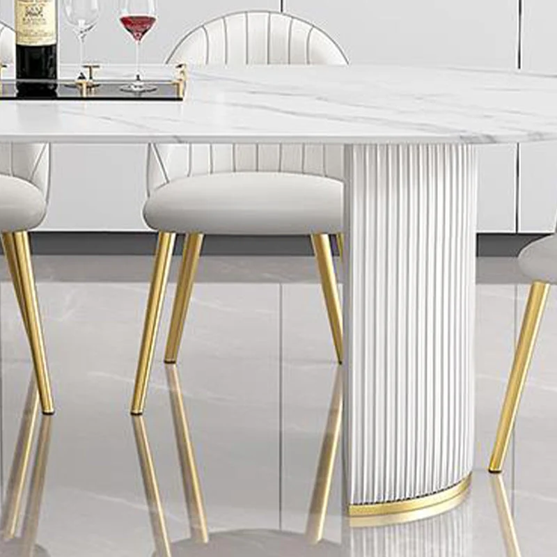 Tavolo da pranzo pietra sinterizzata Tavolo da pranzo di lusso tradizionale bianco Clearhalo