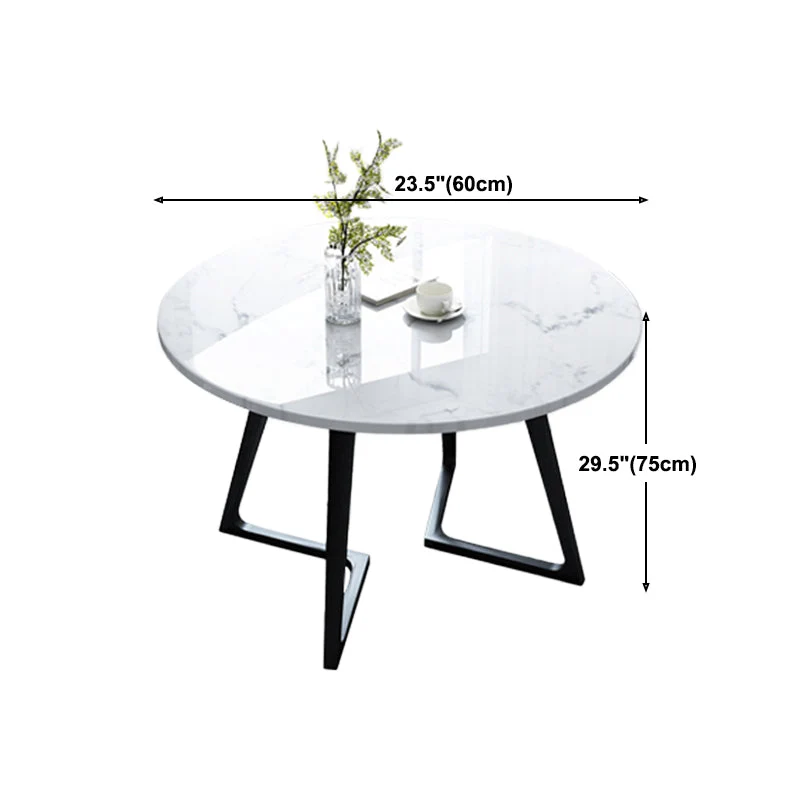 Tavolo da pranzo pietra sinterizzata Tavolo da pranzo industriale con base legno bianco Clearhalo