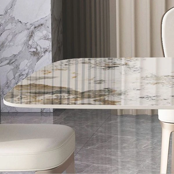 Tavolo da pranzo pietra sinterizzata Tavolo rettangolare di lusso tradizionale con base piedistallo Clearhalo