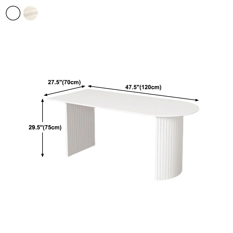 Tavolo da pranzo pietra Tavolo da pranzo moderno con base slitta bianco Clearhalo
