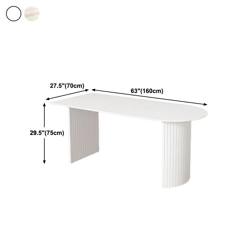 Tavolo da pranzo pietra Tavolo da pranzo moderno con base slitta bianco Clearhalo