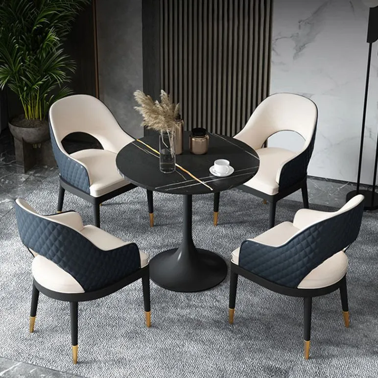 Tavolo da pranzo pietra Tavolo da pranzo moderno con base metallo Clearhalo