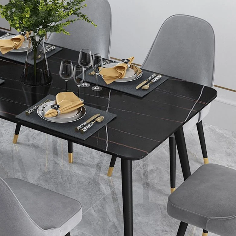Tavolo da pranzo pietra Tavolo da pranzo rettangolare moderno con 4 gambe Clearhalo
