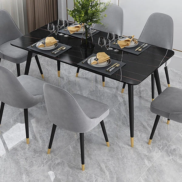 Tavolo da pranzo pietra Tavolo da pranzo rettangolare moderno con 4 gambe Clearhalo