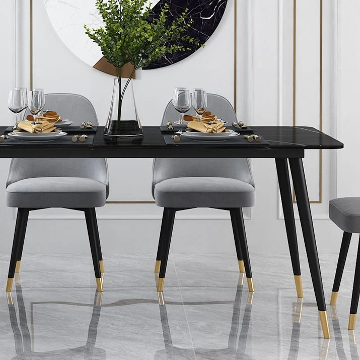 Tavolo da pranzo pietra Tavolo da pranzo rettangolare moderno con 4 gambe Clearhalo