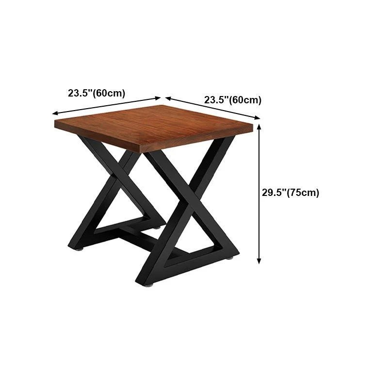 Tavolo da pranzo quadrato legno Tavolo industriale con piano marrone e struttura nera Clearhalo