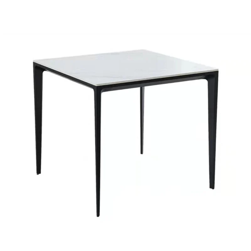 Tavolo da pranzo quadrato pietra per mobili stile industriale 4 gambe per sala da pranzo Clearhalo